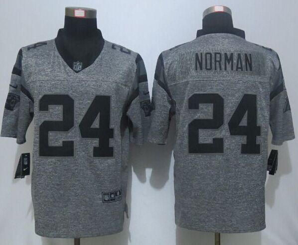 Nike Carolina Panthers 24 Norman Gray Men Stitched Gridiron Gray Limited Jersey