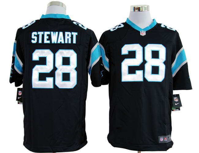 Nike Carolina Panthers 28 Jonathan Stewart Game Jerseys Black NFL