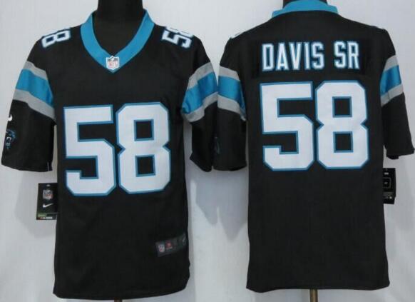 Nike Carolina Panthers 58 Davis sr Black Limited Jerseys
