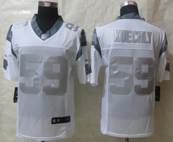Nike Carolina Panthers 59 Kuechly Platinum White Limited Jerseys