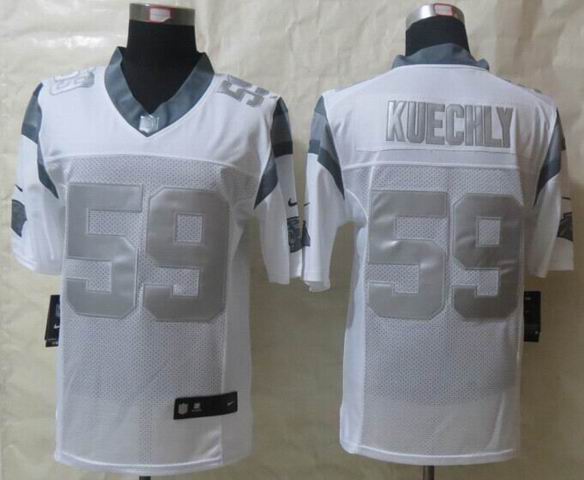 Nike Carolina Panthers 59 Kuechly Platinum White Limited Jerseys