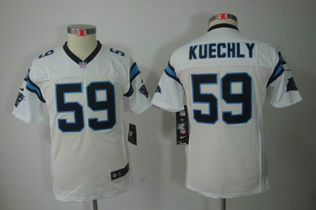 Nike Carolina Panthers 59 Luke Kuechly Elite White NFL Kid youth Jerseys