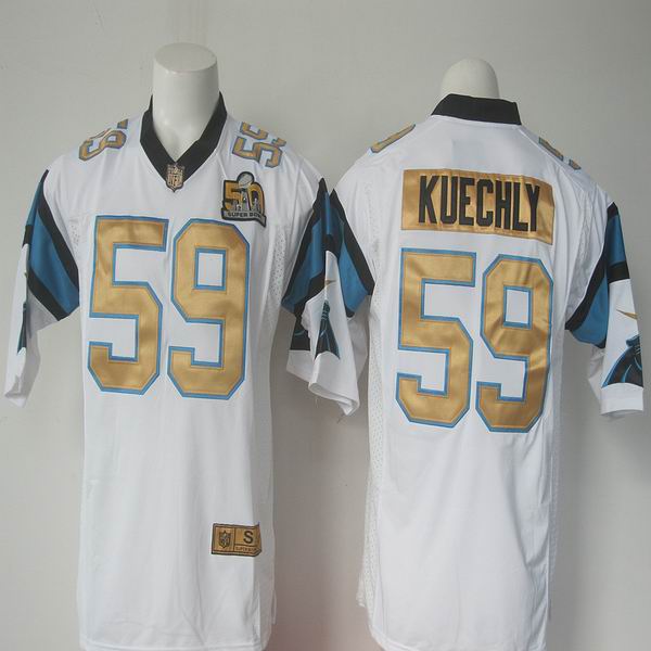 Nike Carolina Panthers 59 Luke Kuechly white game nfl jersey 50th patch