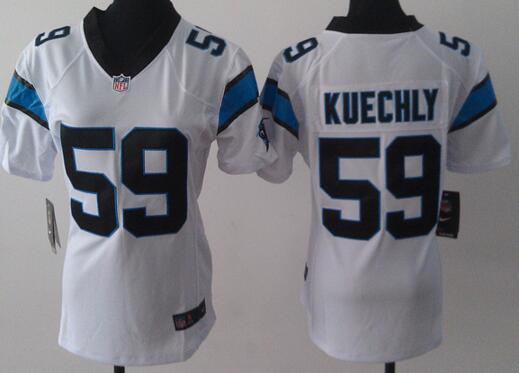 Nike Carolina Panthers 59 Luke Kuechly white women football Jerseys