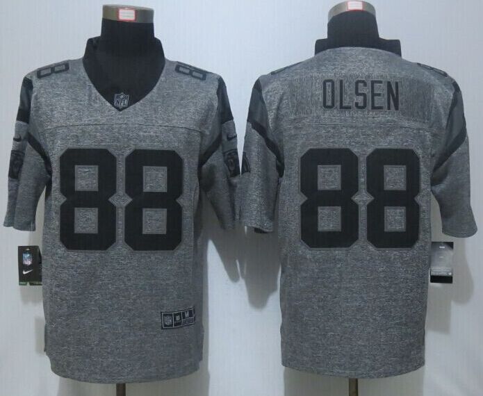 Nike Carolina Panthers 88 Olsen Gray Men Stitched Gridiron Gray Limited Jerseys