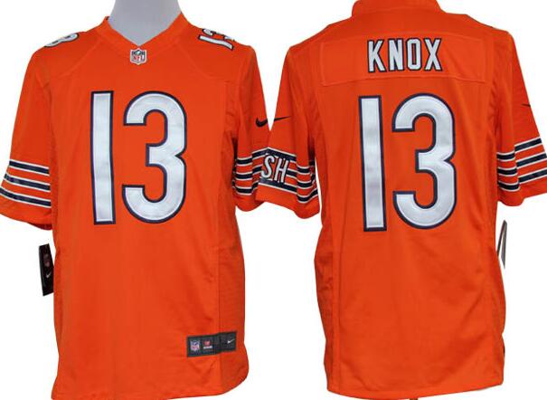Nike Chicago Bears 13 Johnny Knox Game Orange nfl foootball Jerseys