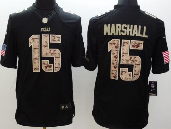 Nike Chicago Bears 15 Brandon Marshall black usa falg nfl football Jerseys