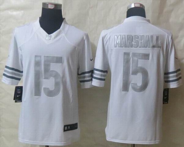 Nike Chicago Bears 15 Marshall Platinum White Limited Jerseys