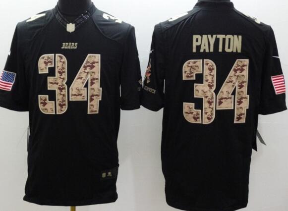 Nike Chicago Bears 34 Payton Black usa falg nfl football Jerseys