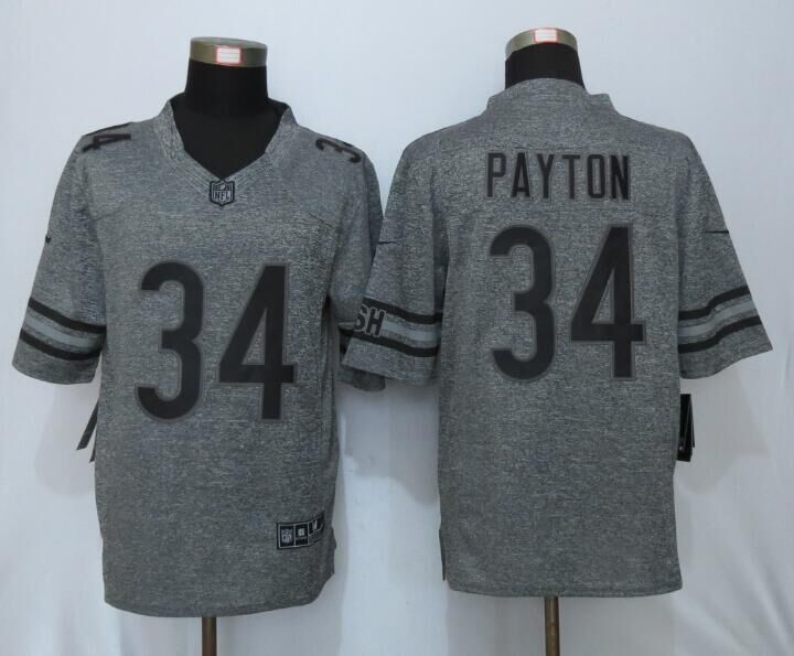 Nike Chicago Bears 34 Payton Gray Stitched Gridiron Gray Limited Jersey