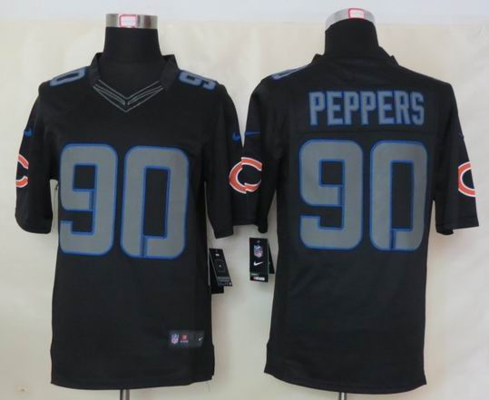 Nike Chicago Bears 90 Peppers Impact Limited Black Jerseys