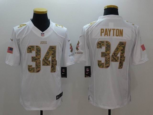 Nike Chicago Bears Walter Payton 34 white Salute To Service Limited Jersey