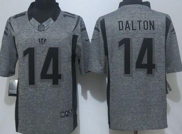 Nike Cincinnati Bengals 14 Dalton Gray Men Stitched Gridiron Gray Limited Jersey