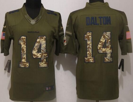 Nike Cincinnati Bengals 14 Dalton Gray Men Stitched Gridiron green Limited Jersey