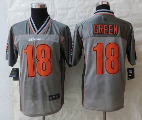 Nike Cincinnati Bengals 18 Green Grey Vapor Elite Jerseys