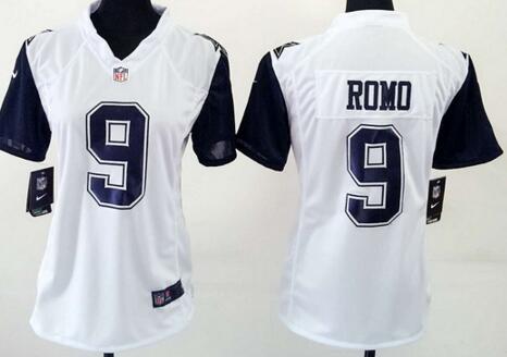 Nike Dallas Cowboys  9 Tony Romo white women football jersey