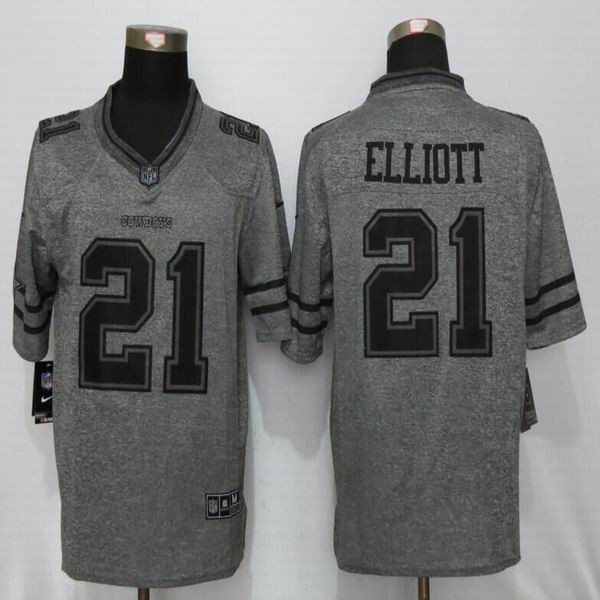 Nike Dallas Cowboys 21 Elliott Gray  Stitched Gridiron Gray Limited Jersey