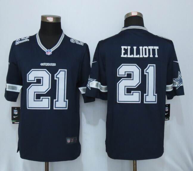 Nike Dallas Cowboys 21 Ezekiel Elliott blue limited NFL Jersey