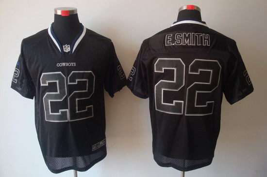Nike Dallas Cowboys 22 E.Smith Elite Black NFL Lights Out Jerseys