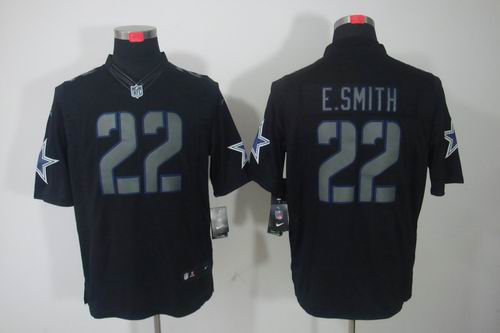 Nike Dallas Cowboys 22 E.Smith Impact Limited Black NFL Jerseys