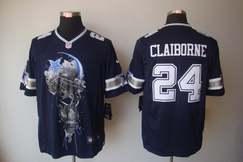 Nike Dallas Cowboys 24 CLAIBORNE Limited Blue NFL Jerseys