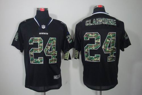Nike Dallas Cowboys 24 Morris Claiborne Elite Black Camo NFL Jerseys