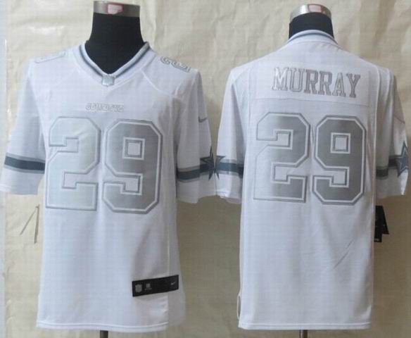 Nike Dallas Cowboys 29 Murray Platinum White Limited Jerseys