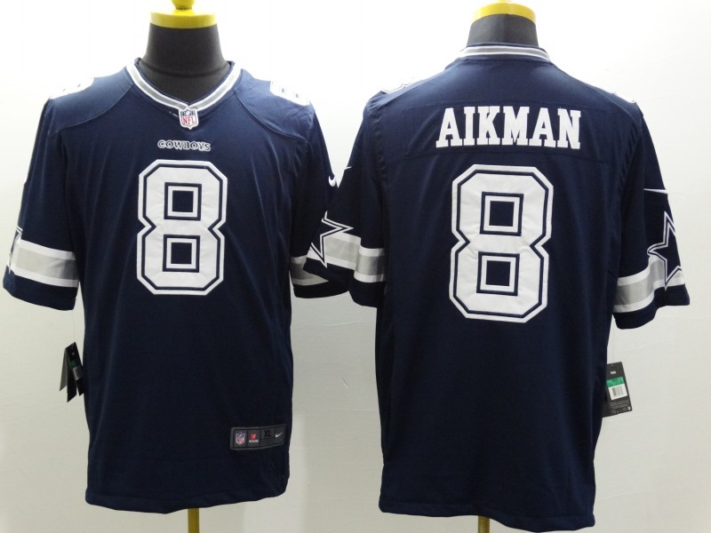 Nike Dallas Cowboys 8 Troy Aikman blue limited NFL Jersey