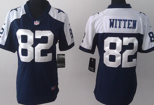 Nike Dallas Cowboys 82 Jason Witten blue white women football jerseys