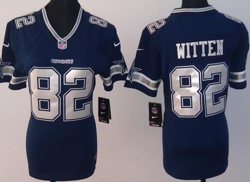 Nike Dallas Cowboys 82 Jason Witten blue women football jersey