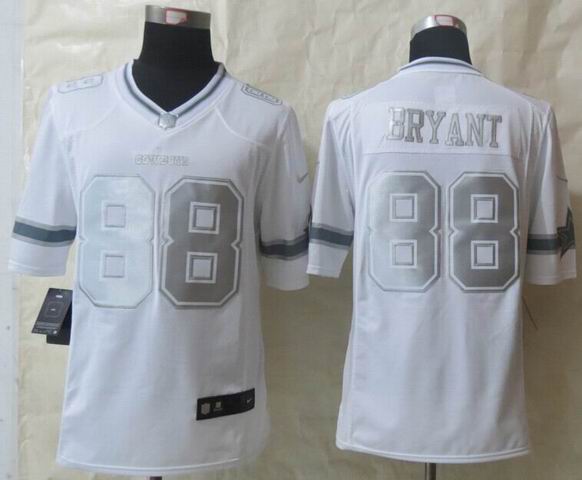 Nike Dallas Cowboys 88 Bryant Platinum White Limited Jerseys
