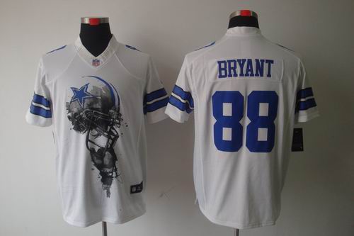 Nike Dallas Cowboys 88 Dez Bryant White NFL Helmet Tri-Blend Limited Jerseys