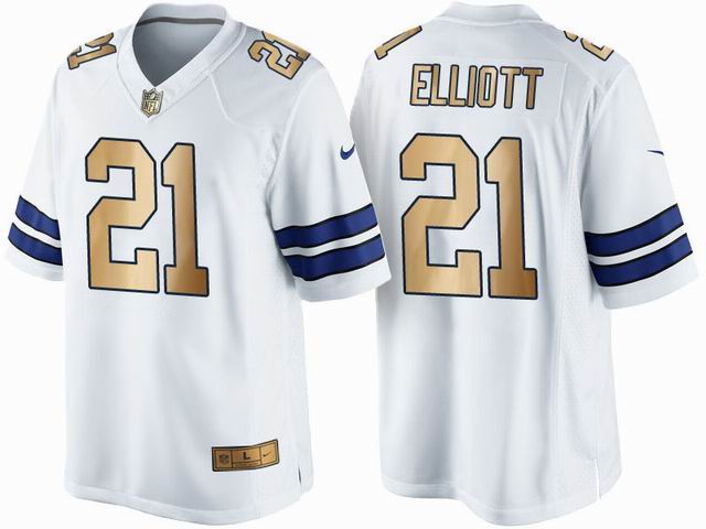 Nike Dallas Cowboys Ezekiel Elliott 21 white game nfl jersey
