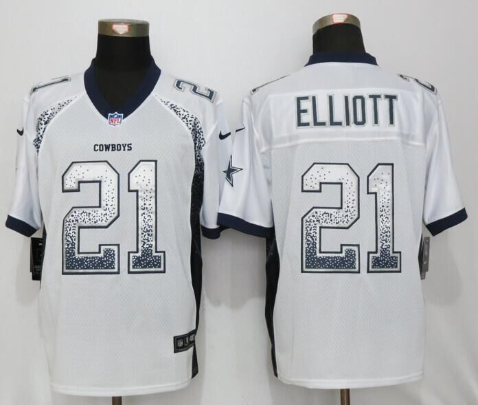 Nike Dallas cowboys 21 Elliott Drift Fashion White Elite Jerseys