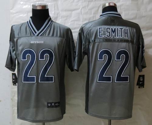 Nike Dallas cowboys 22 E.Smith Grey Vapor Elite Jerseys
