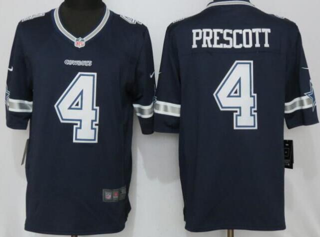 Nike Dallas cowboys 4 Prescott Blue Limited Jersey