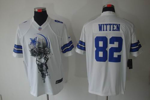Nike Dallas cowboys 82 Jason Witten White NFL Helmet Tri-Blend Limited Jerseys