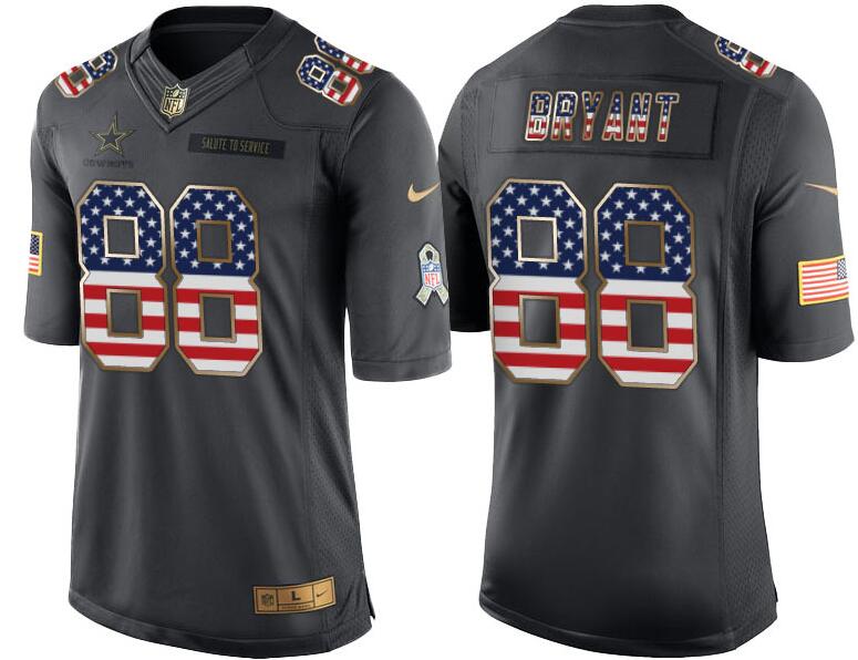 Nike Dallas cowboys 88 Dez Bryant USA Flag Fashion Black limited Jerseys