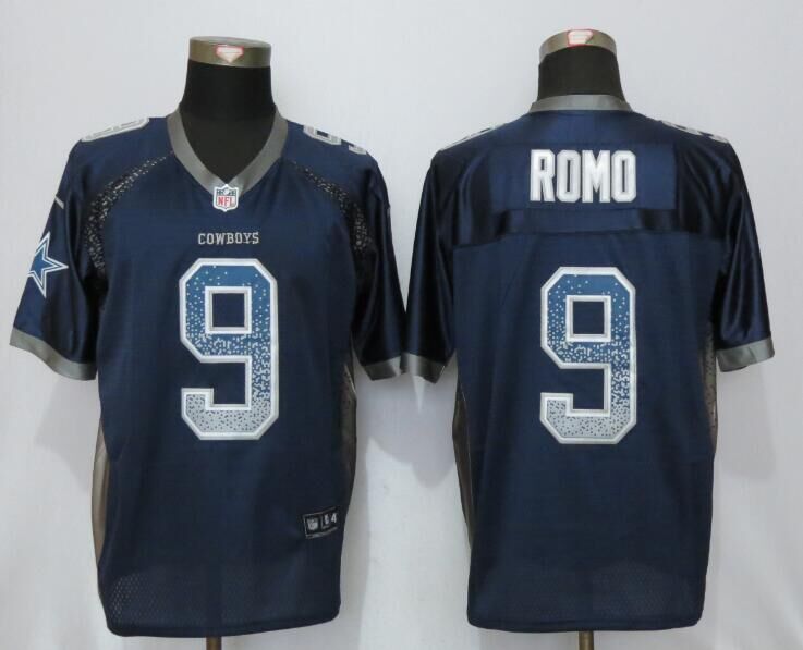 Nike Dallas cowboys 9 Romo Drift Fashion Blue Elite nfl Jerseys