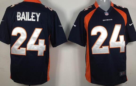 Nike Denver Broncos 24 Champ Bailey Blue NFL game Jerseys