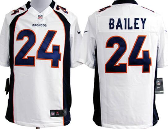 Nike Denver Broncos 24 Champ Bailey Game White Football Jerseys