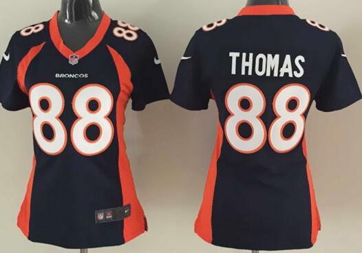 Nike Denver Broncos 88 Thomas blue women nfl football Jerseys