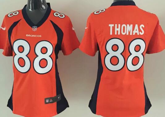 Nike Denver Broncos 88 Thomas orange women nfl football Jerseys