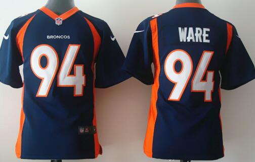 Nike Denver Broncos 94 Ware NFL Blue kids youth nfl football Jerseys