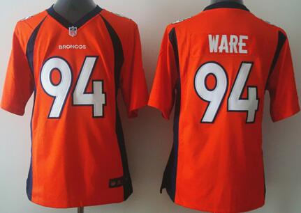 Nike Denver Broncos 94 Ware NFL orange kids youth nfl football Jerseys