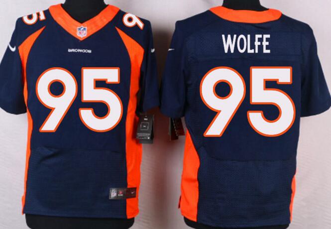 Nike Denver Broncos 95 WOLFE blue elite NFL jersey