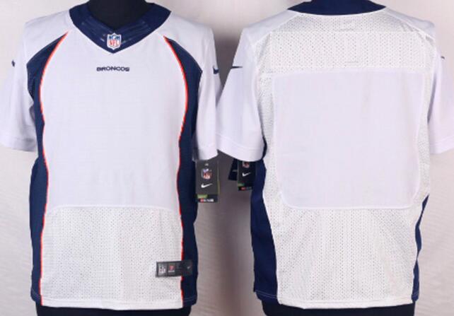 Nike Denver Broncos Blank Elite White NFL Jerseys