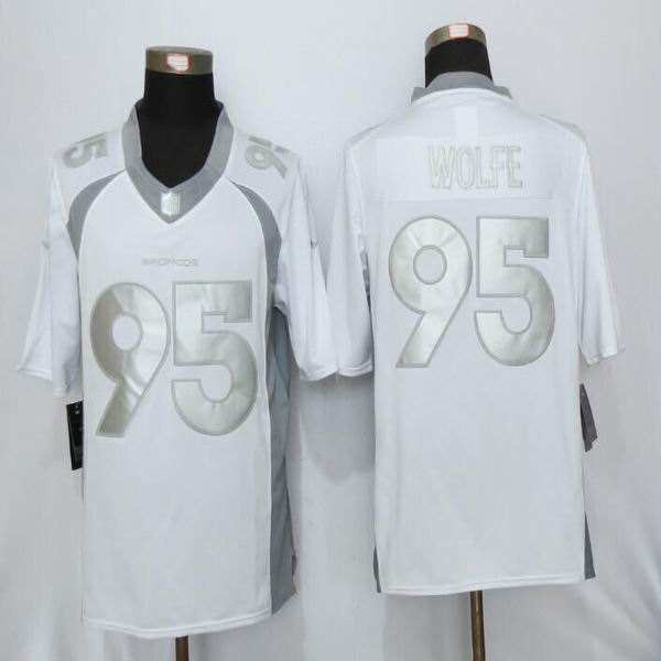 Nike Denver Broncos Wolfe 95 Platinum White Limited Jerseys