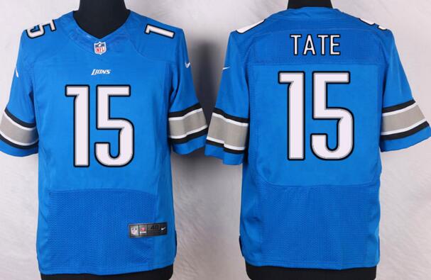 Nike Detroit Lions 15 Golden Tate III Blue Alternate NFL elite Jerseys