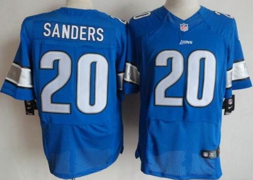 Nike Detroit Lions 20 Barry Sanders Elite Blue NFL Jerseys